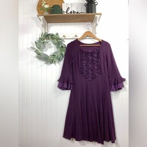 Chris McLaughlin flare sweater knit dress size 10 cozy warm business casual